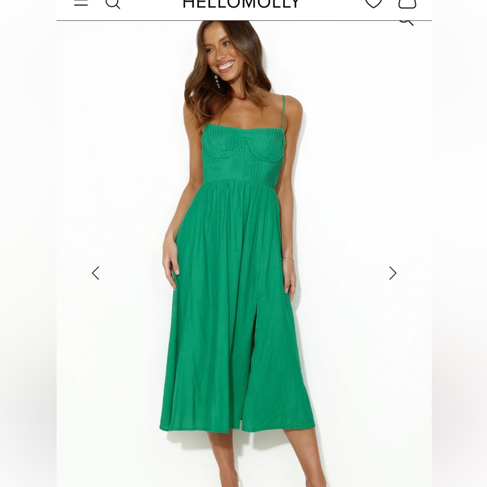 Hello Molly MOODY VIBES MIDI DRESS GREEN